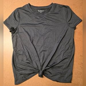 Athleta Black Womens Cap Sleeve Open Back Cross Tee Size XSmall